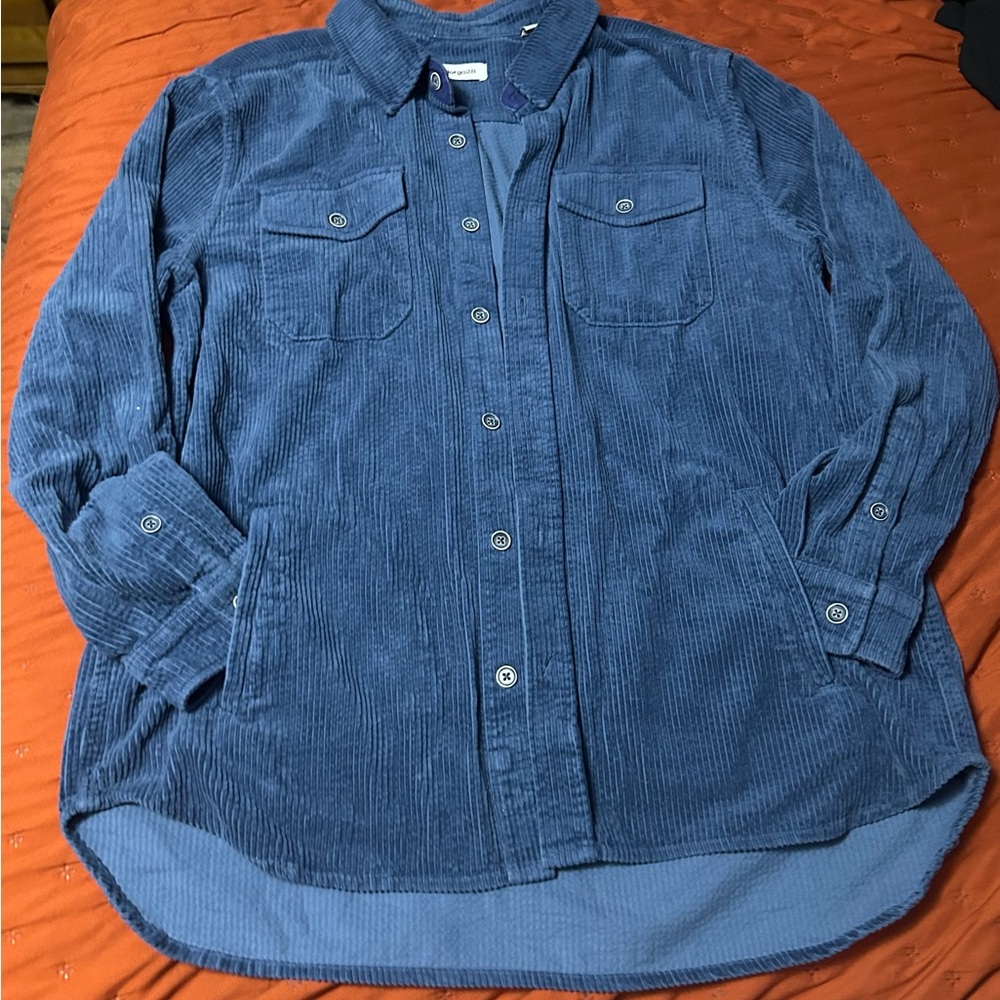 Men’s corduroy blue shacket XXL